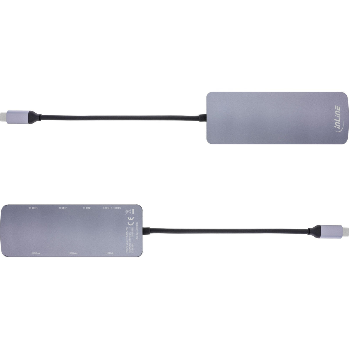 Hub Inline® Usb 3.2 Gen.2 Hub, 4x Usb-C + 3x Usb-A, Pd 100w, Aluminium, Gris