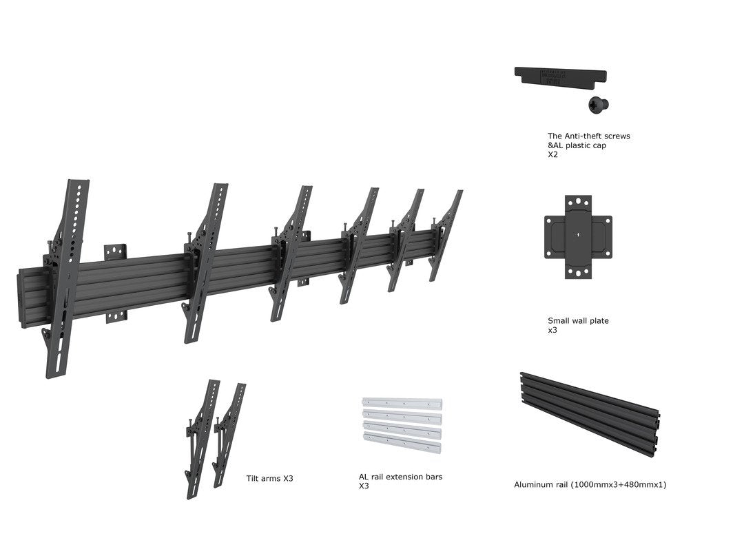 M Wallmount Pro Mbw3u Tilt  Black
