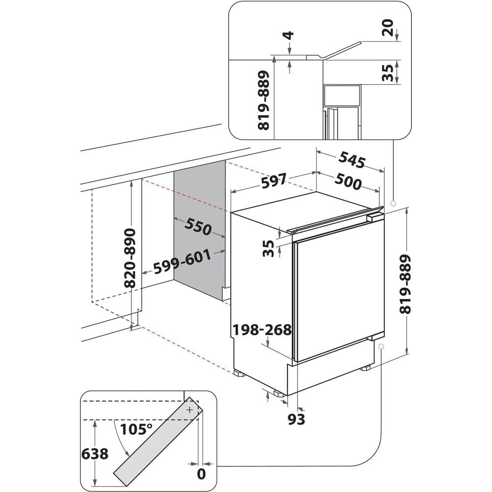 EAN 8003437054471 - Whirlpool WBUL021 frigorífico Integrado 144 L Blanco imagen 5