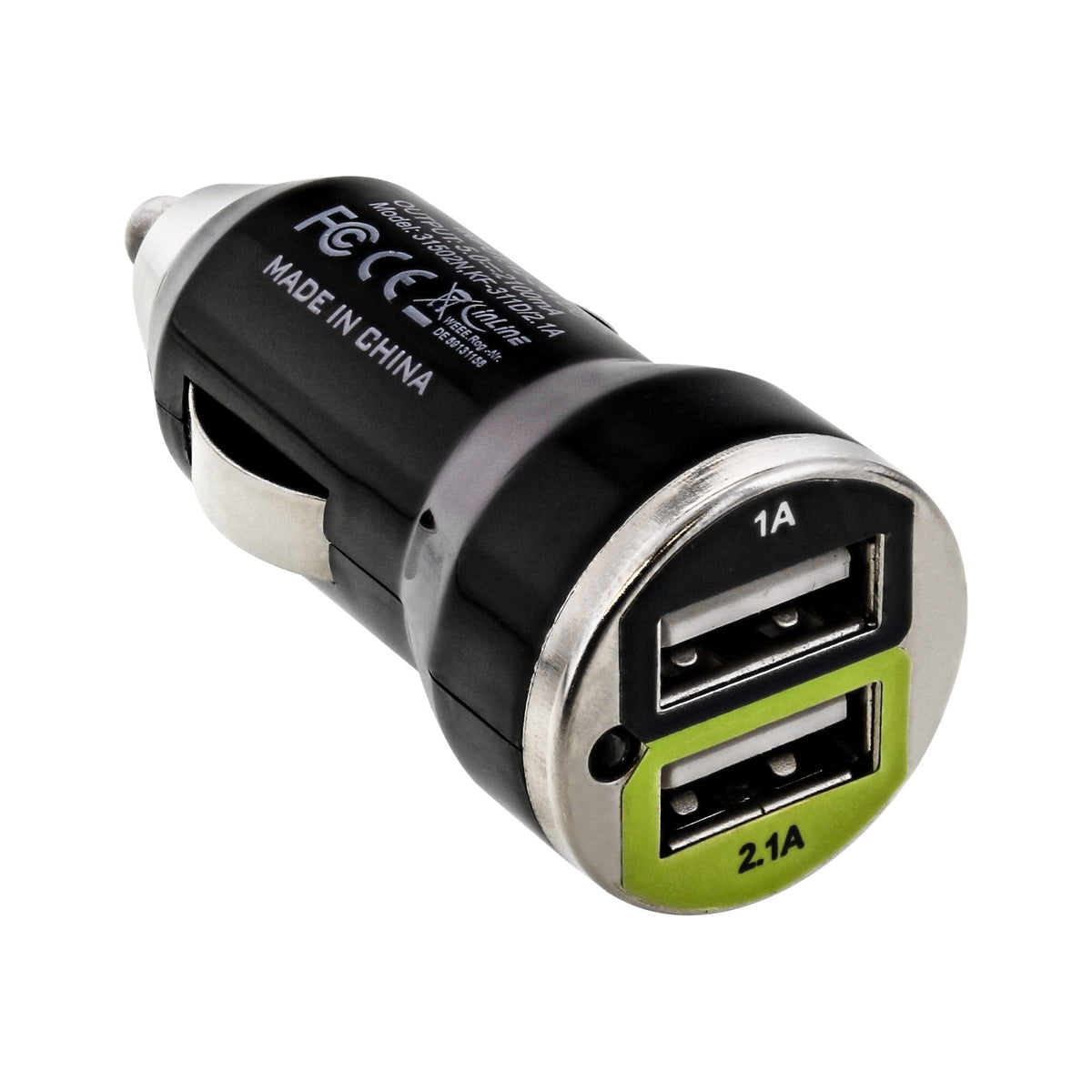 Cargador De Coche Usb Inline + Adaptador De Corriente Para Cualquier Dispositivo Usb 12/24v A 5v Dc/2.1a