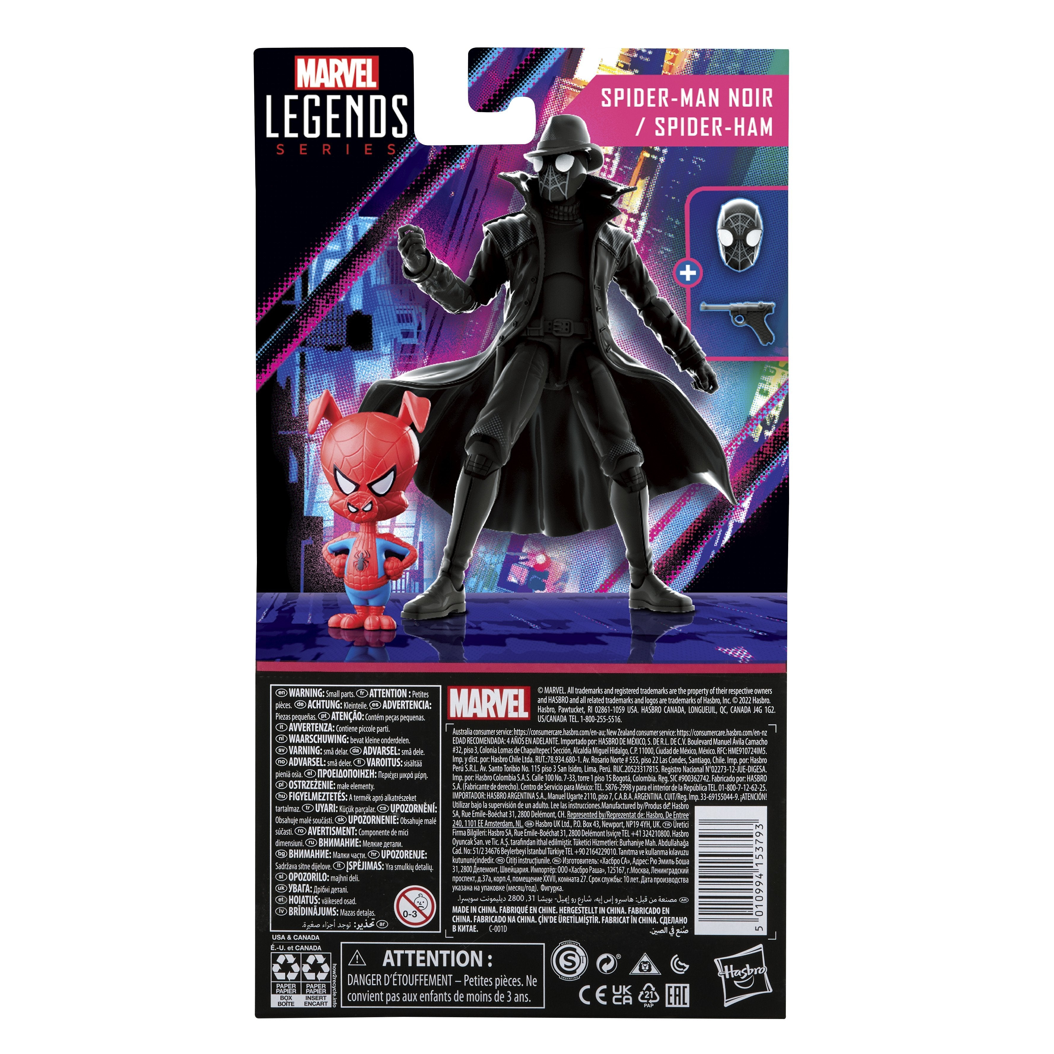 Figura Spider-Man Noir & Spider-Ham Pack 2 Figuras 15 Cm Spiderman Into The Spider-Verse Marvel Legends Series Re-Run