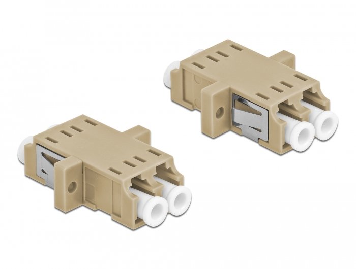 Delock Lwl Kupplung Lc Duplex Buchse Zu Lc Duplex Buchse Multimode 2 Stück Beige