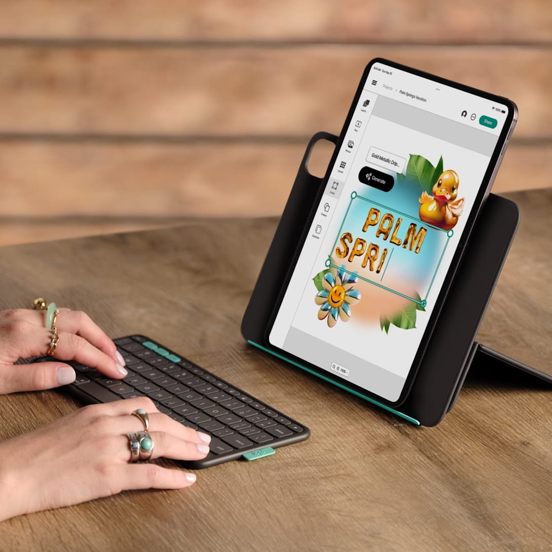 Logitech Flip Folio - Teclado Y Funda Tipo Folio - Full Size - Inalámbrico - Bluetooth 5.1 Le - Qwertz - Suizo - Graphite - Para Apple 10.9-Inch Ipad Air (5th Generation)