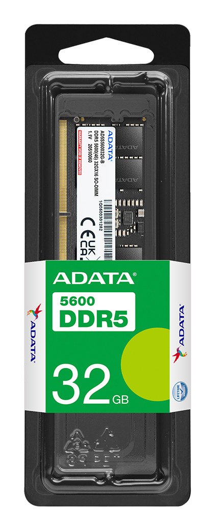 EAN 4711085941114 - ADATA AD5S560032G-S módulo de memoria 32 GB 1 x 32 GB DDR5 262-pin SO-DIMM ECC imagen 1