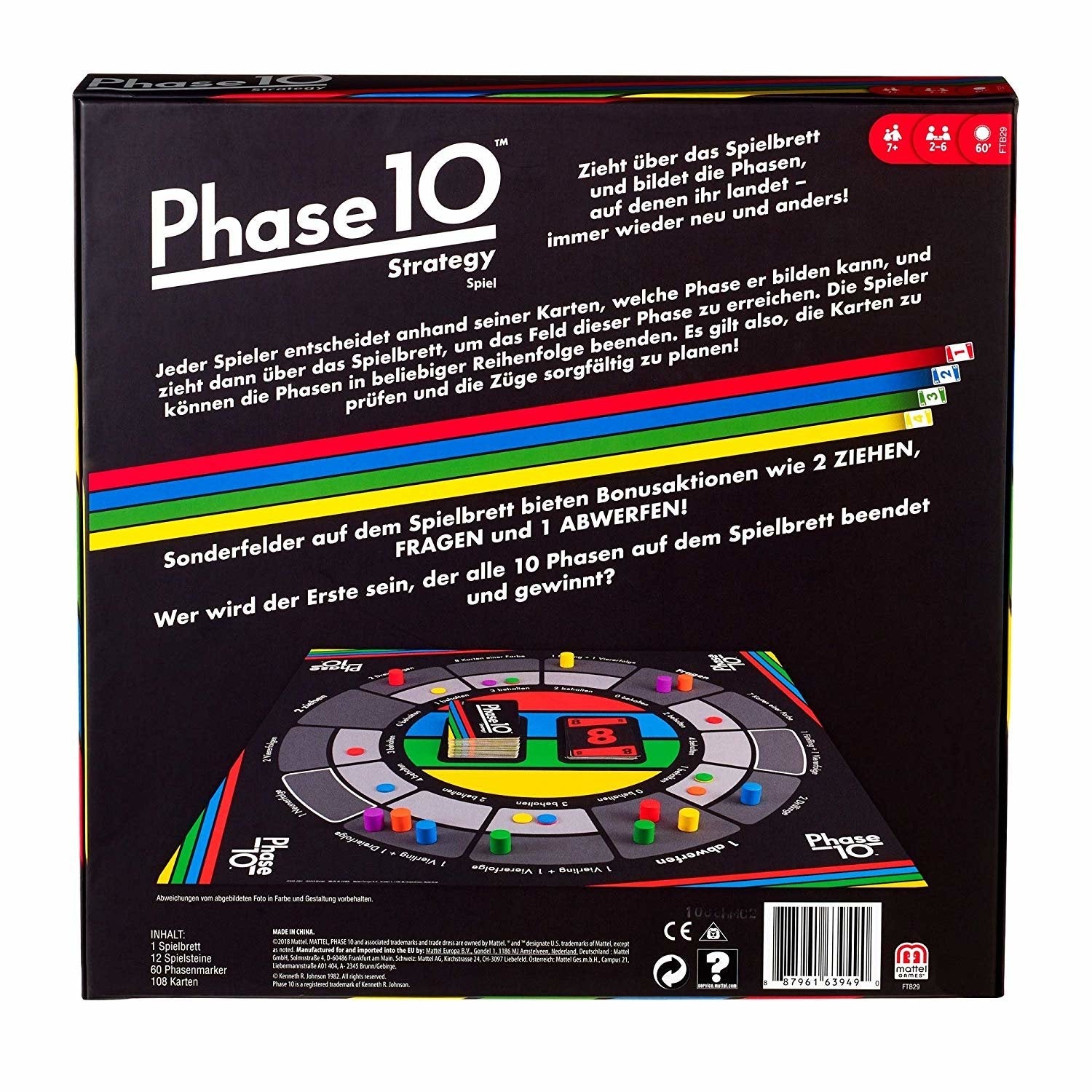 Mattel Games Fase 10 Estrategia Brett Game Ftb29