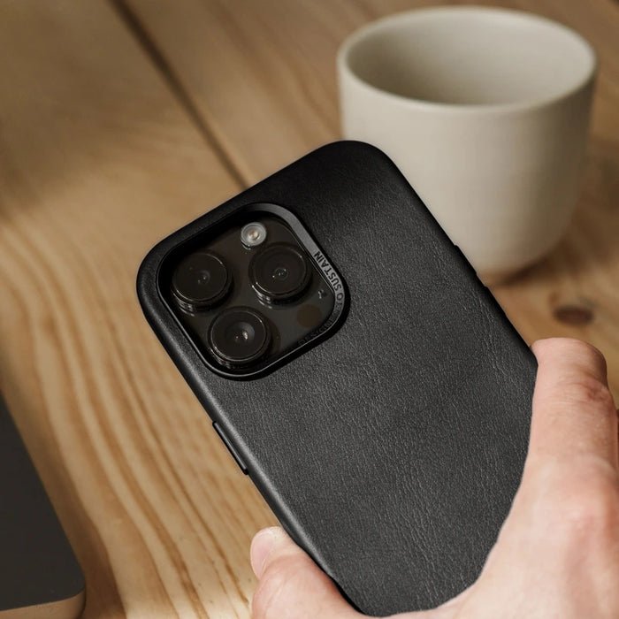 Woodcessories Bio Leather Funda Magsafe Iphone 15 Plus Negro