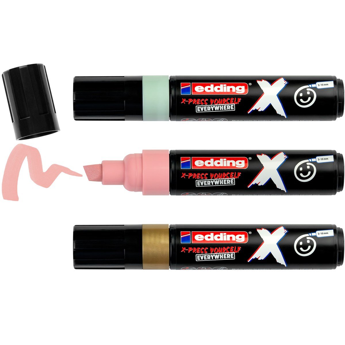 EAN 4057305067111 - Edding 6900 X Multimarker marcador permanente Punta de cincel Oro, Verde claro, Rosa claro 3 pieza(s) imagen 5