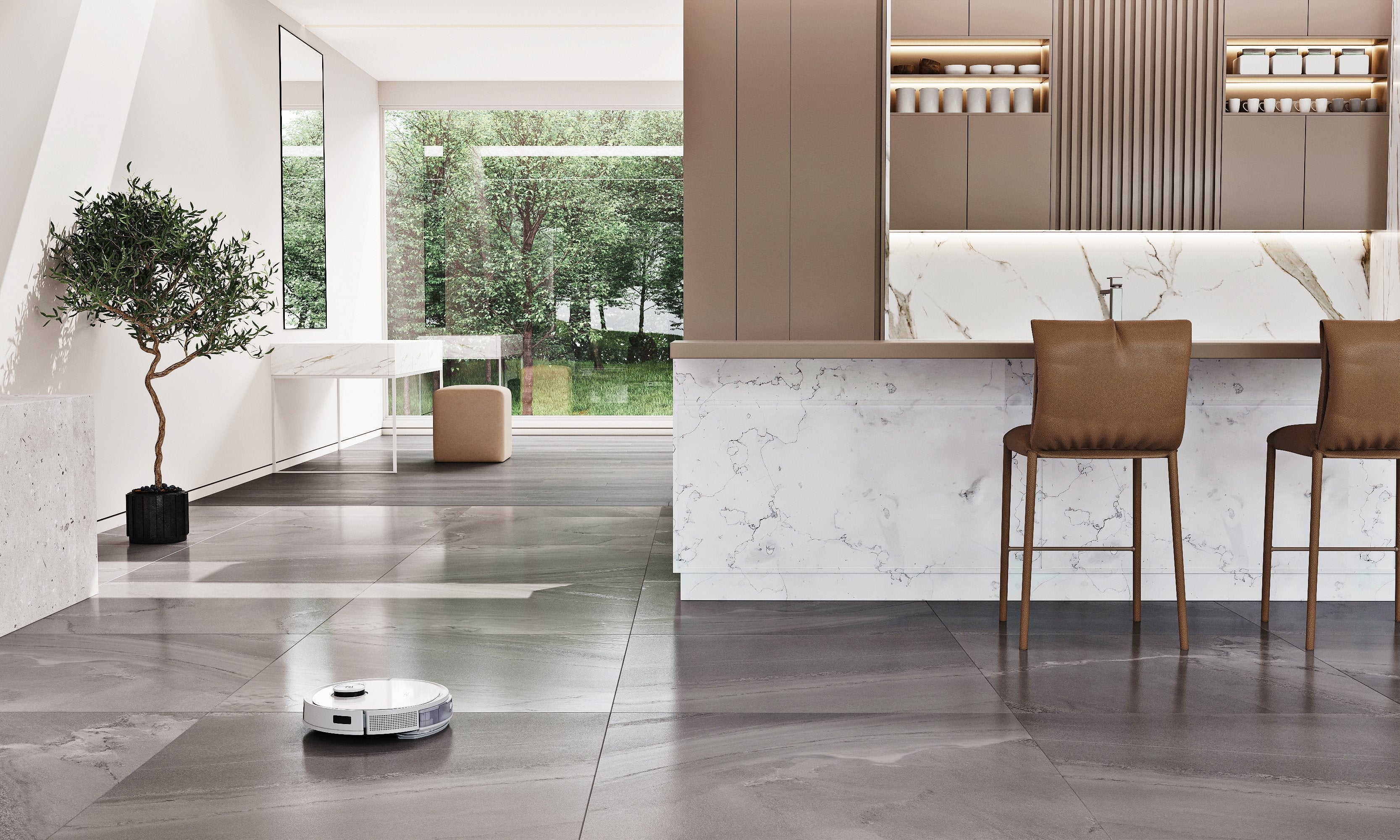 Robot Aspirador Ecovacs Deebot Ozmo T9+ Blanco Con Estación De Vaciado Automático