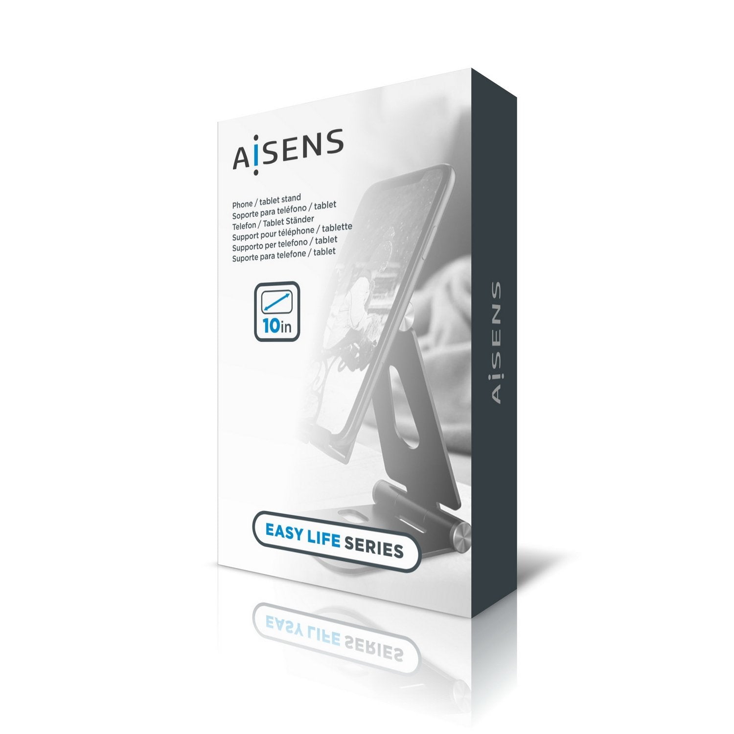 Aisens Soporte De Sobremesa Tamaño Xl Ajustable (2 Pivotes) Para Movil / Tablet - Gris