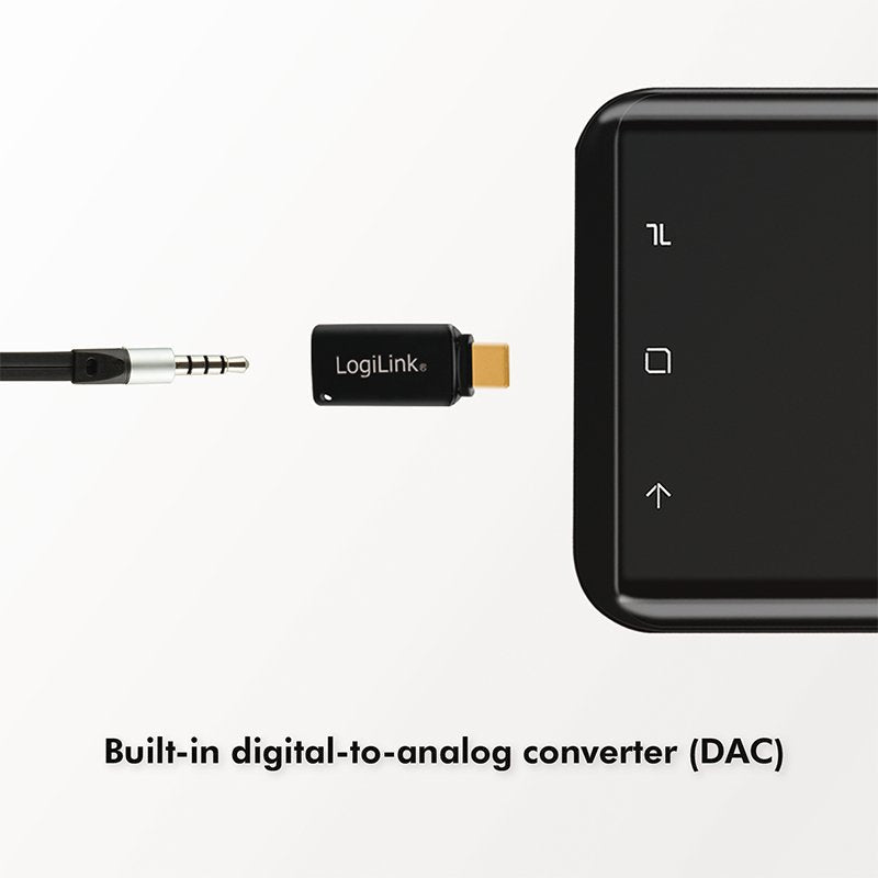 Logilink Ua0356 Adaptador Usb-C A Jack 3,5 Mm Negro