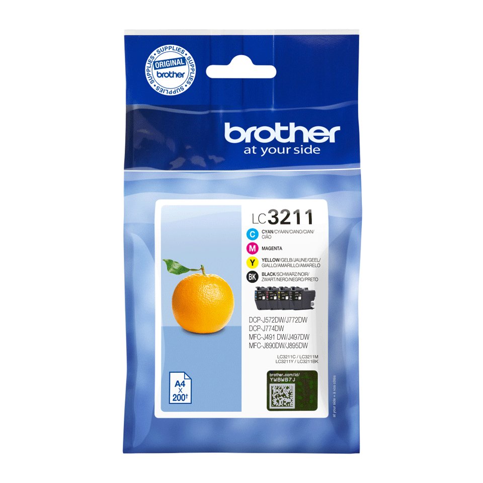 EAN 4977766780186 - Brother LC3211VAL cartucho de tinta 4 pieza(s) Original Rendimiento estándar Negro, Cian, Magenta, Amaril imagen 1