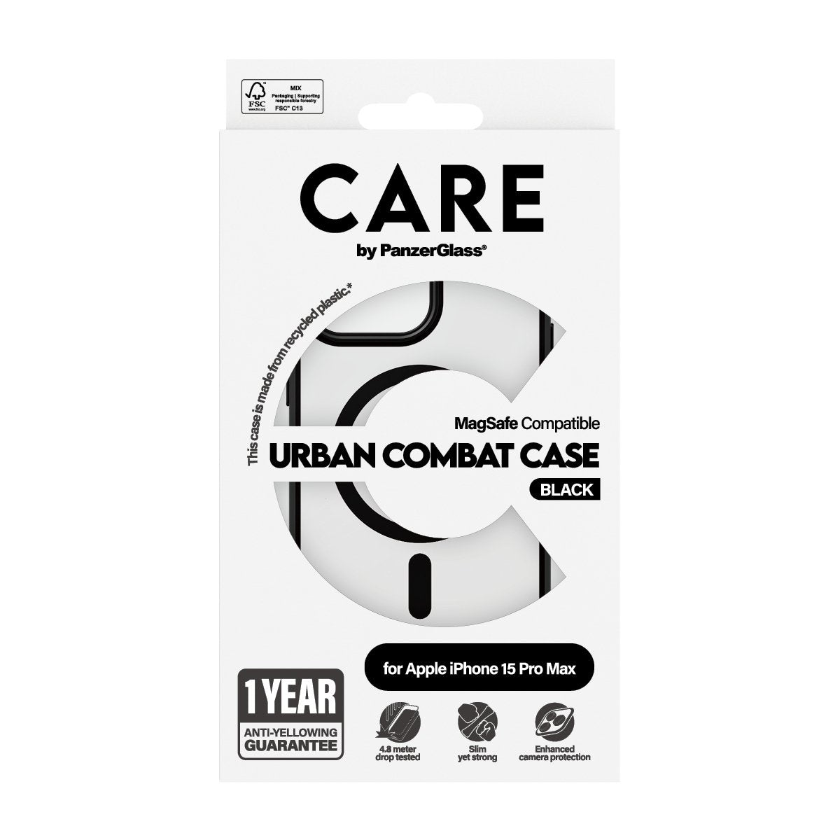 EAN 5715685005633 - PanzerGlass CARE™ by ® Urban Combat Case Transparent w. Black MagSafe iPhone 15 Pro Max funda para teléfo imagen 3