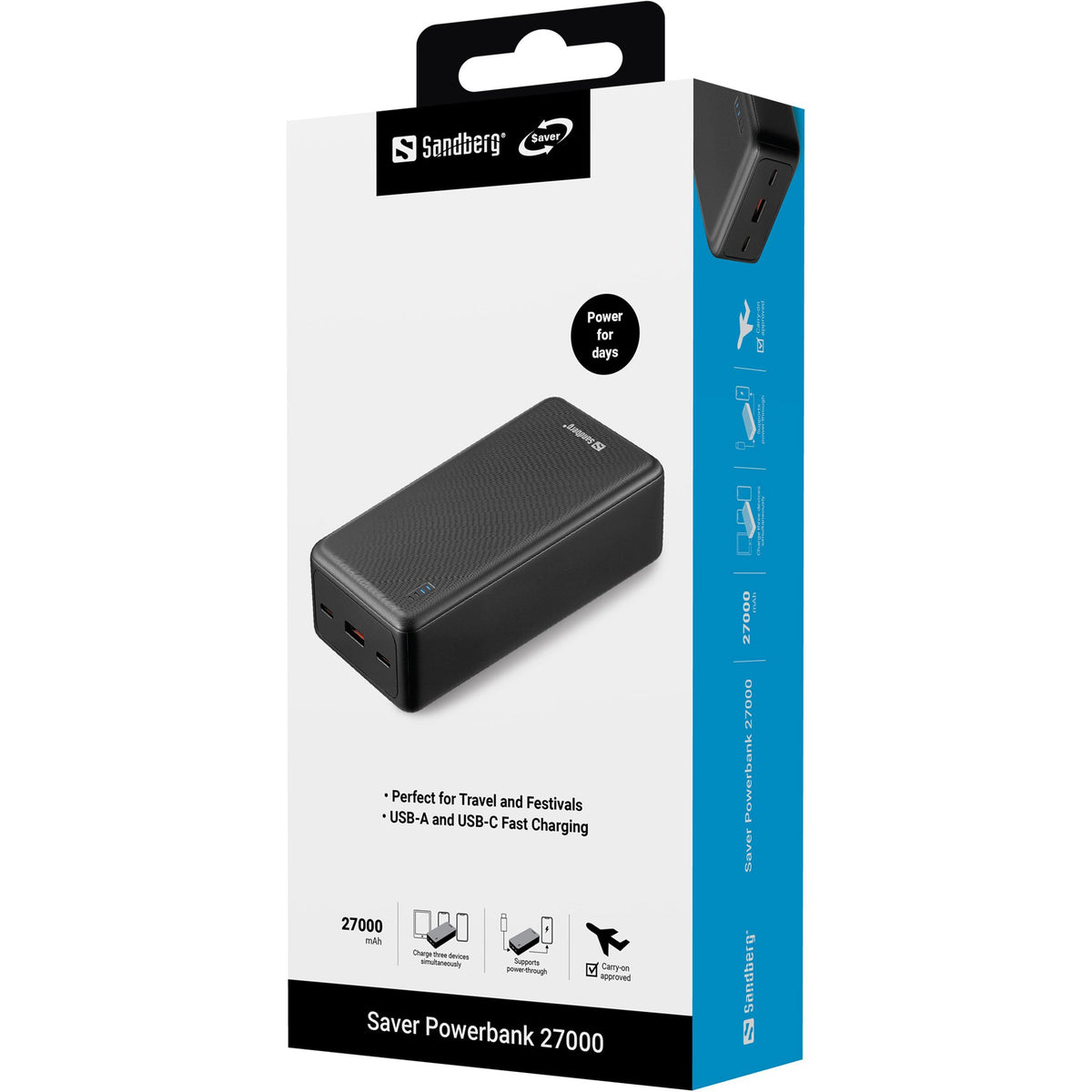 EAN 5705730320439 - Sandberg 320-43 batería externa Ión de litio 27000 mAh Negro imagen 5