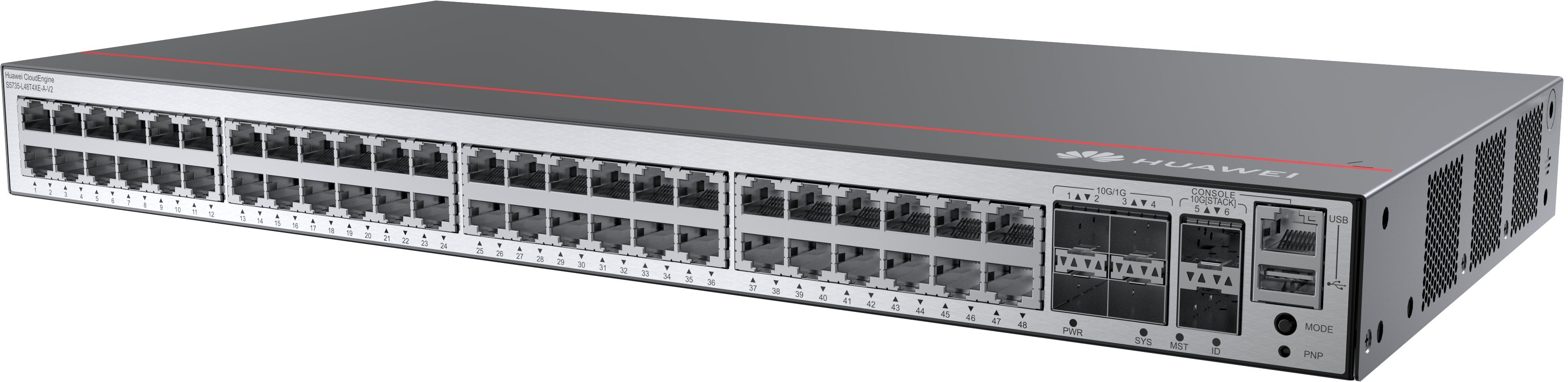 Huawei Switch S5735-L48t4xe-A-V2 (48*Ge Ports, 4*10ge Sfp+ Ports, 2*12ge Stack Ports, Ac Power) + License L-Mlic-S57l (98012040)