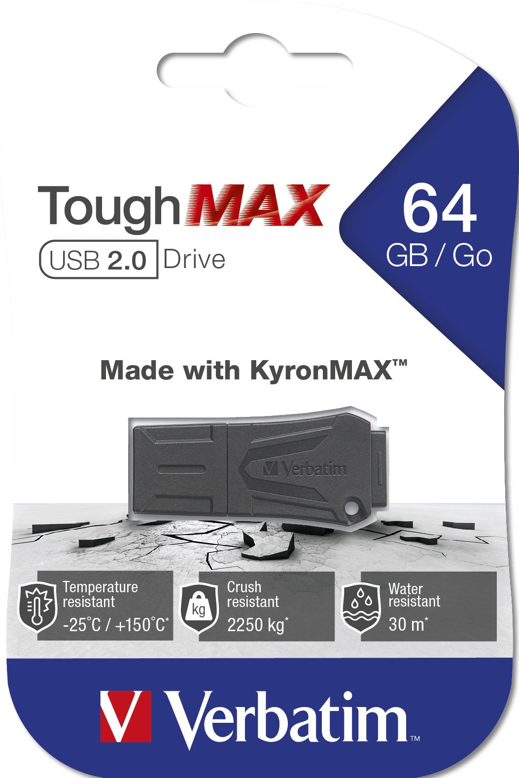 Verbatim Usb 2.0 Memoria Usb 64gb, Toughmax, Negro