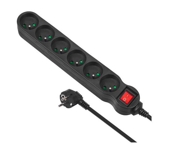 EAN 5902211108160 - Maclean MCE188 base múltiple 5 m 6 salidas AC Interior Negro imagen 1