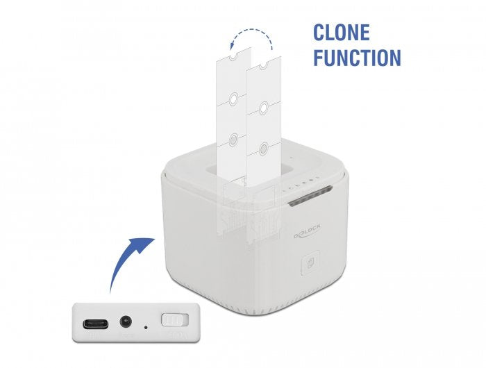 Delock M.2 Dockingstation Para 2 X M.2 Nvme Pcie Ssd Con Funcion Clonacion