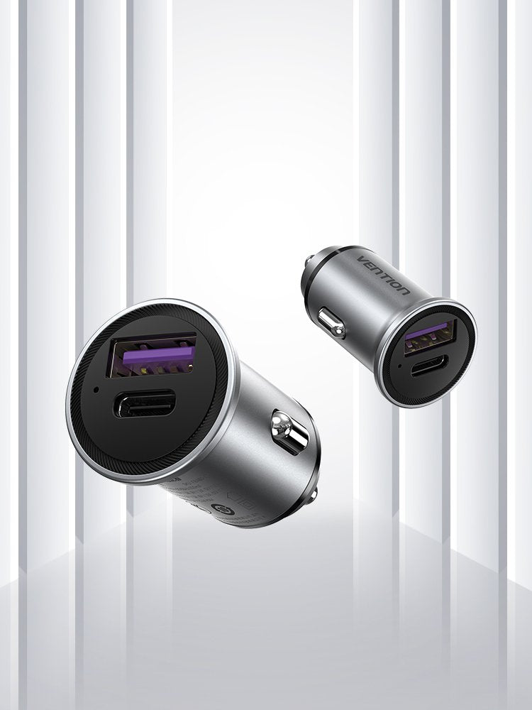 Cargador De Coche Vention Ffbh0 1xusb-Tipo C 1xusb 20w