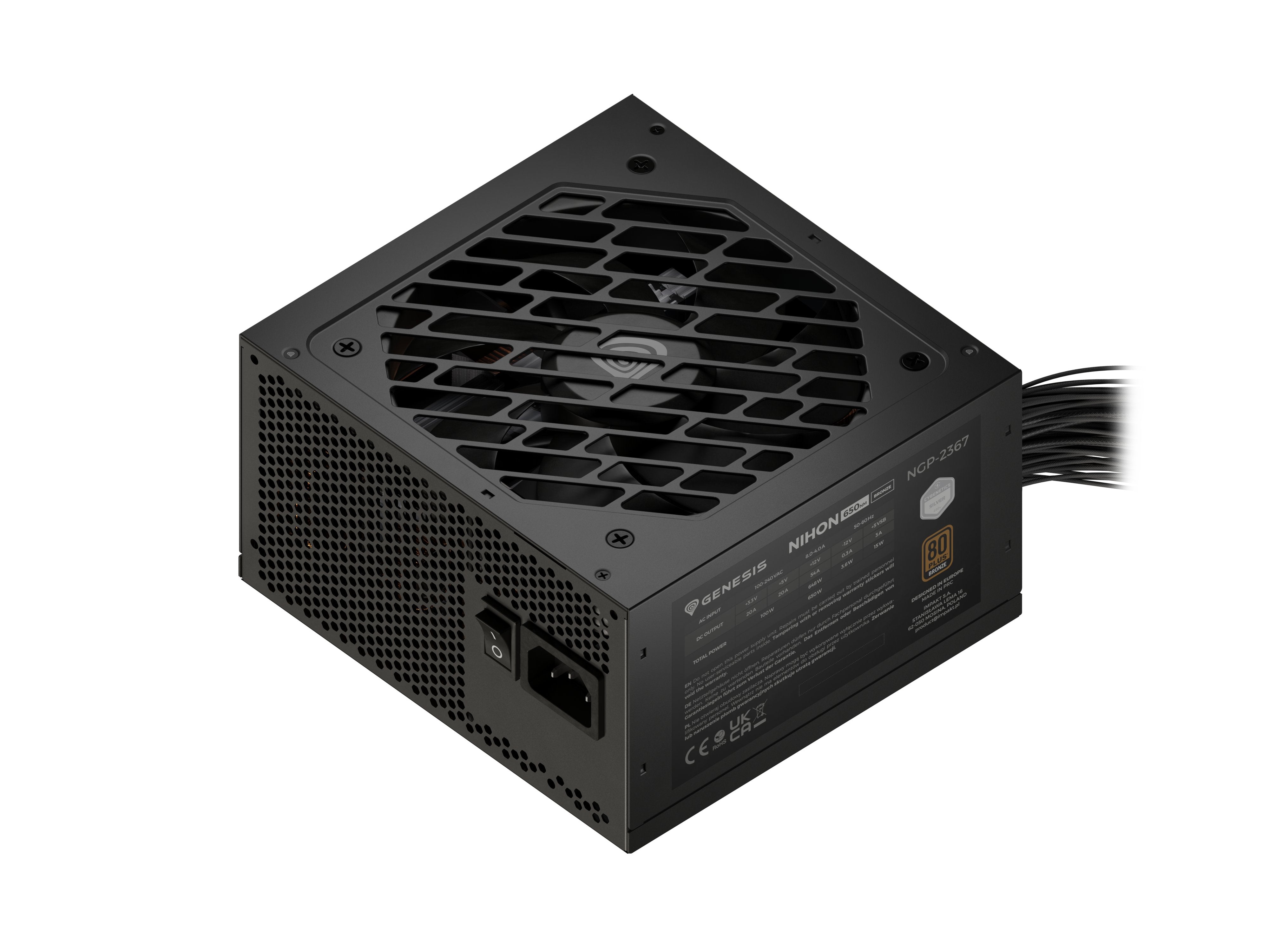 Fuente De Alimentación Genesis Nihon 650nm  650 W 20+4 Pin Atx Atx Negro