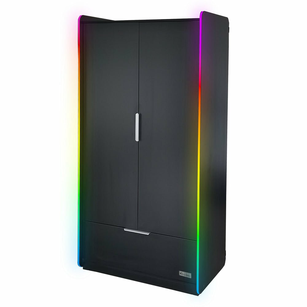 Xrocker Gaming Kleiderschrank Led-Beleuchtung 2-Türig Negro