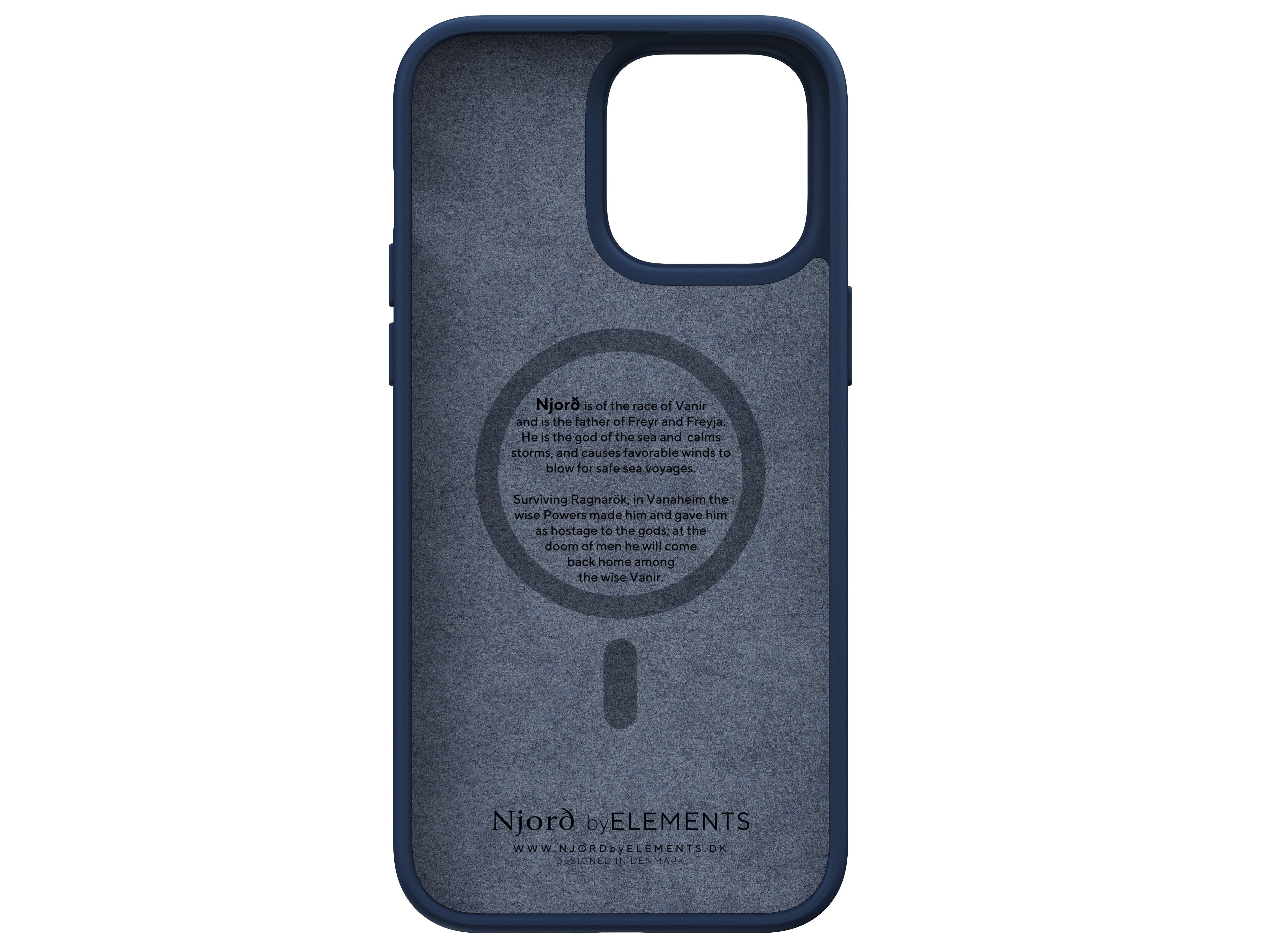 Njord Byelements Salmon Leather Magsafe Case - Iphone 14 Pro Max - Blue