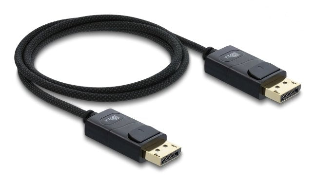 Delock Koaxiales Displayport Cable 16k 60 Hz 80 Gbps Con Geflechtmantel 1 M