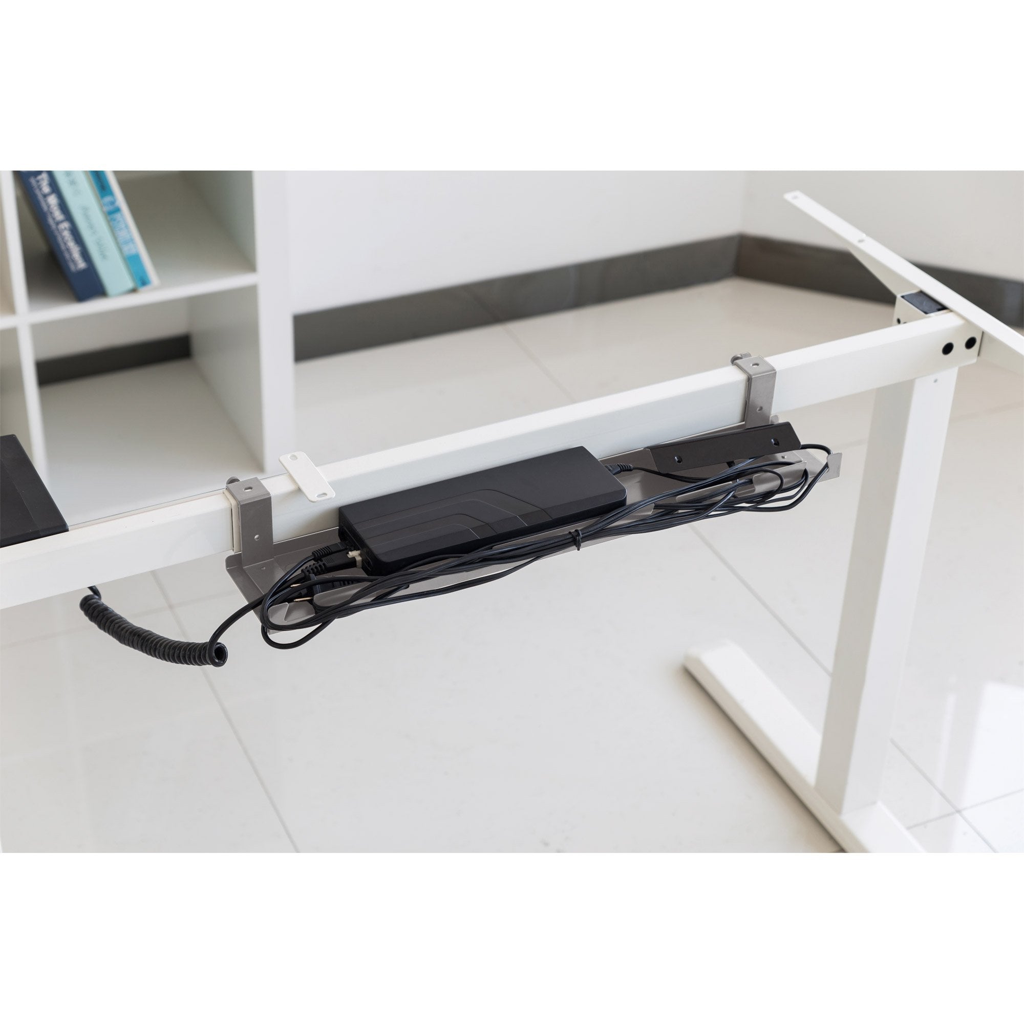 Inline Guía De Cable/Estante Para Montaje Debajo De La Mesa, Gris