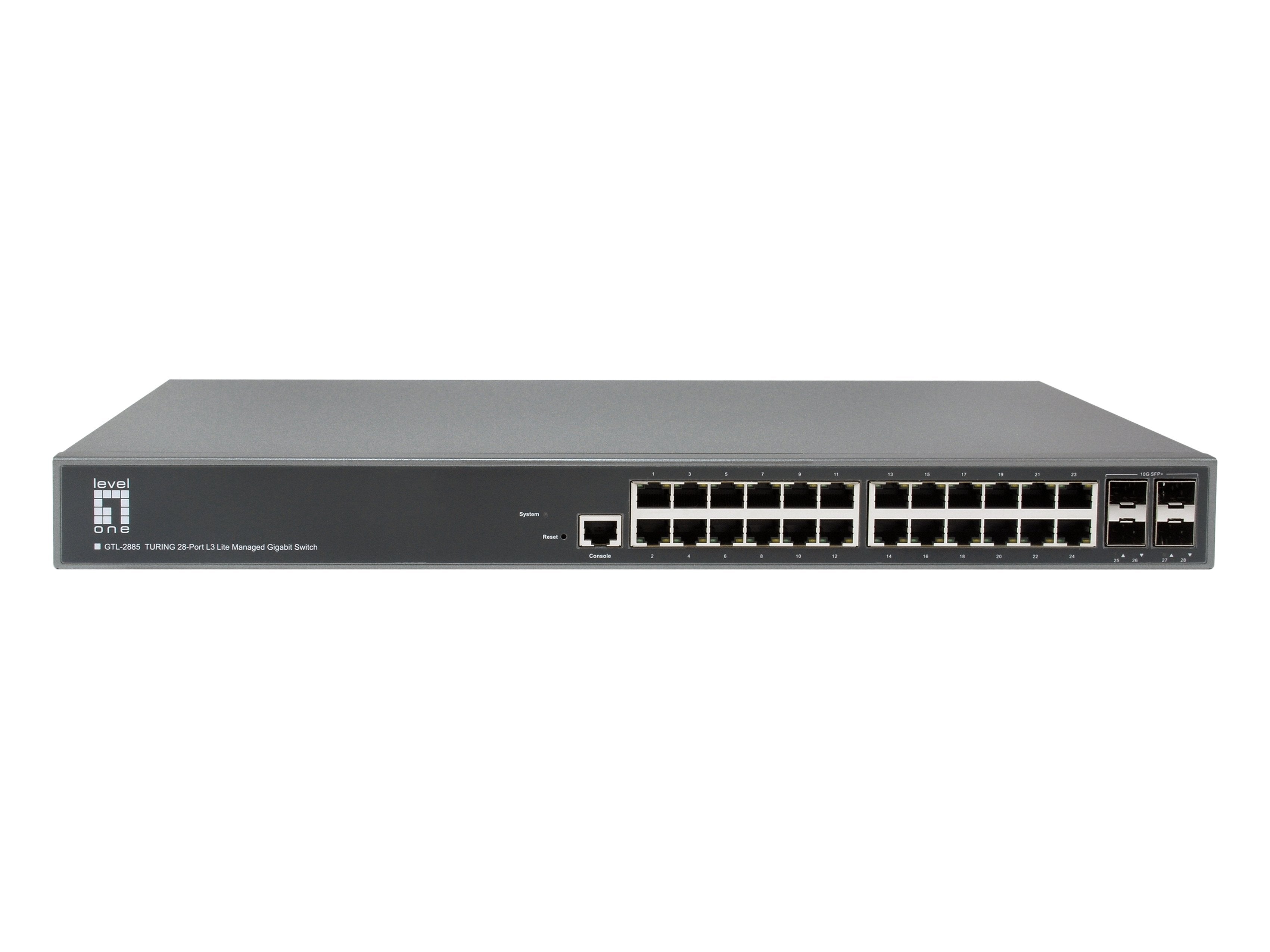 Levelone Switch 24xge 4x10gsfp+ Turing 19" Managed L3