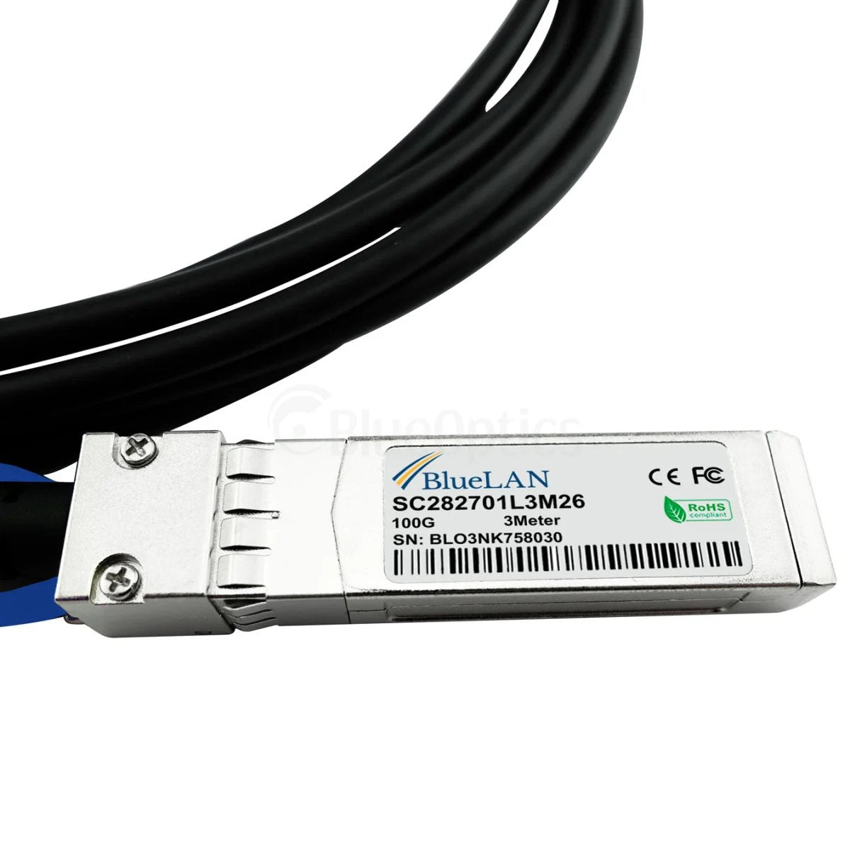 Blueoptics Qnap Cab-Dac2m-Q28b4 Bluelan Pasivo 100gbase-Cr4 Qsfp28 A 4x25gbase-Cr Sfp28 Direct Attach Breakout Cable, 2m,