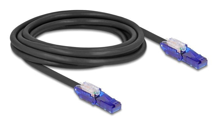 Delock Rj45 Netzwerkcable Cat.6 Utp Mit 180° Winkelbaren Steckern Schwarz 3 M