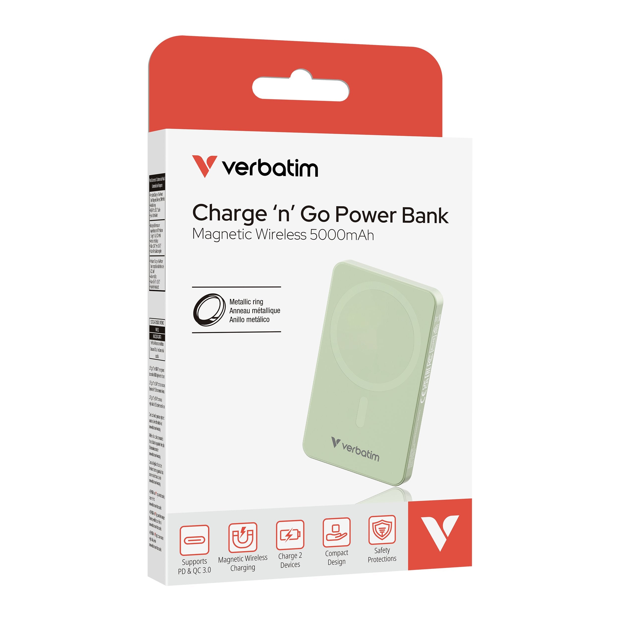 Verbatim Essential Power Bank Magn.Wirel. 5000mah Grün.  32226