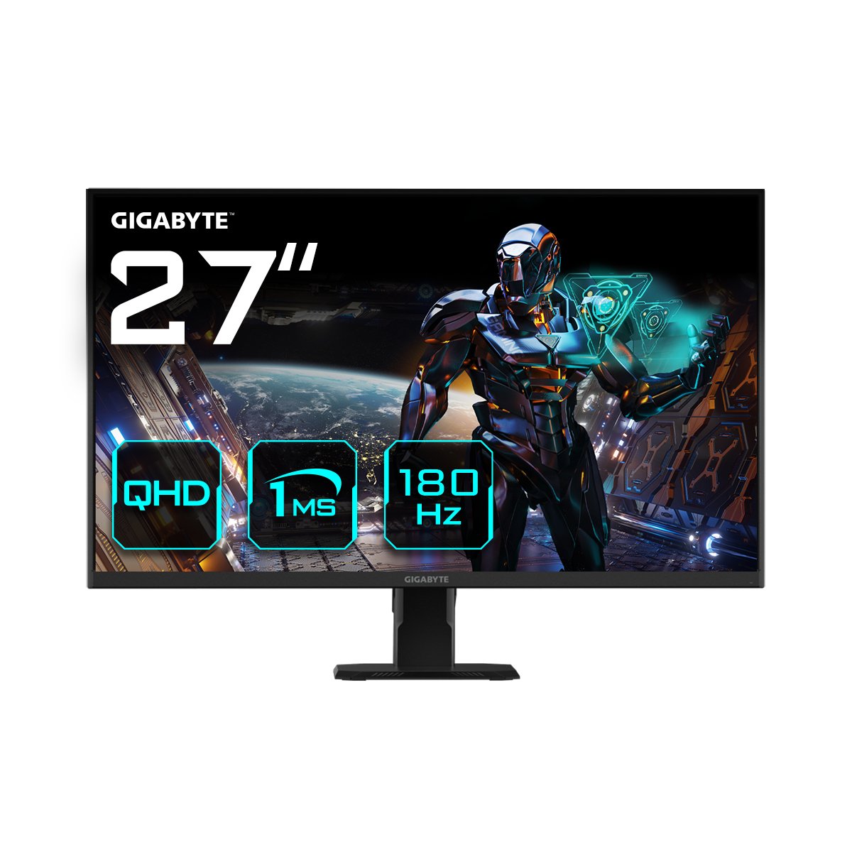 Monitor  Gigabyte Gs27qa 27"  De Juego Qhd - 2560 X 1440 (Qhd), 180hz, 1ms, 300 Cd/M2, Freesync, Hdr Ready, Hdmi 2.0, Displayport 1.4