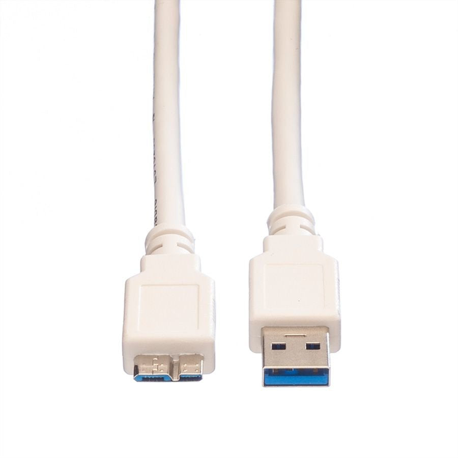 Value Usb 3.2 Gen 1 Cable, A St - Micro B St, Wei, 0,15 M