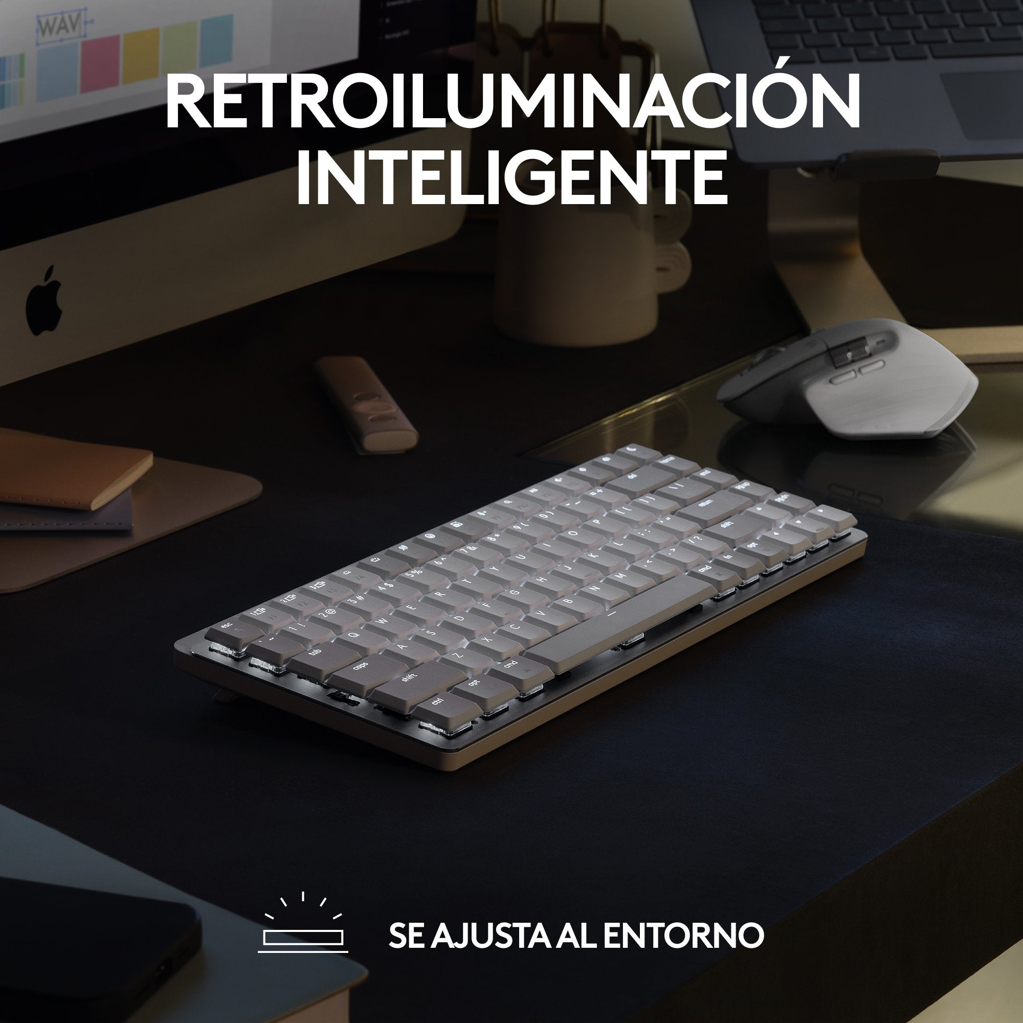 Logitech Mx Mini Mechanical For Mac Teclado Bluetooth Qwerty Internacional De Ee.Uu. Grafito, Gris