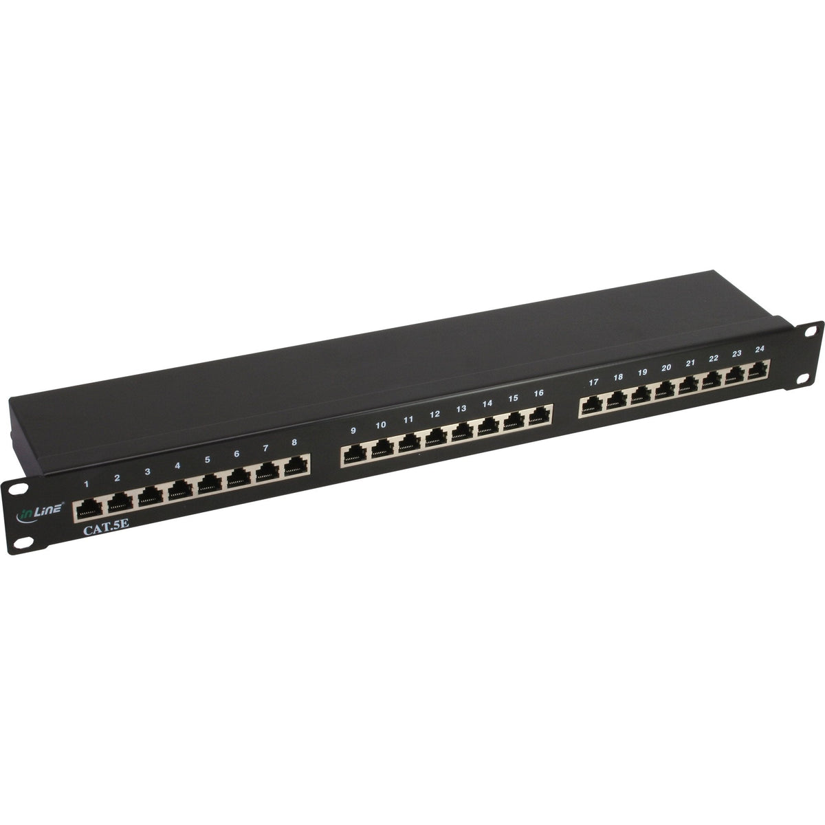 Patch Panel Inline 19" Cat.5e 24 Puertos 1u Negro Ral9005