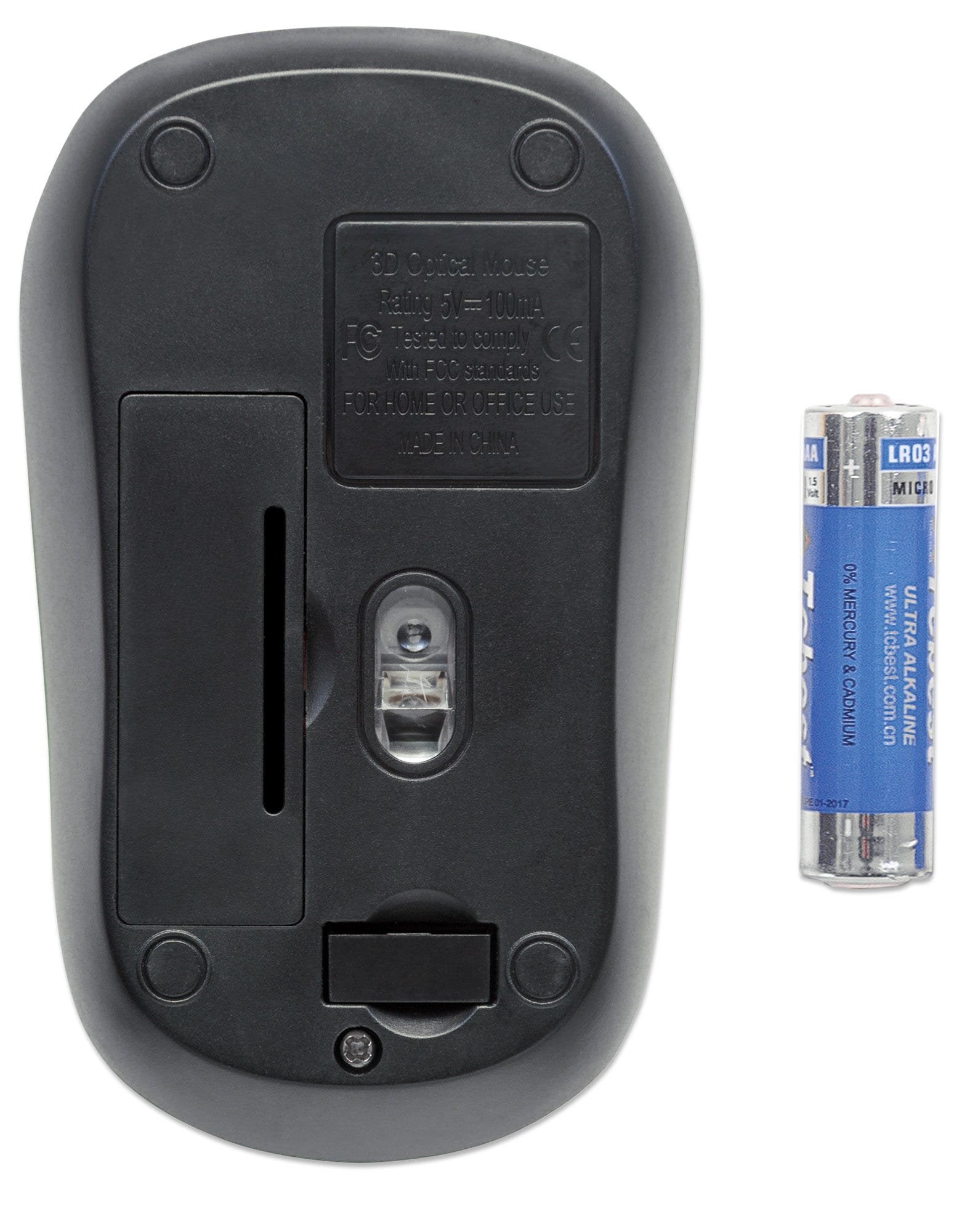 Manhattan Ratón Óptico Inalámbrico Success Usb, Tres Botones Con Rueda De Desplazamiento, 1000 Ppp, Naranja/Negro