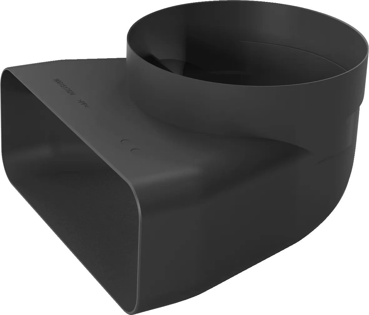 Bosch Home 90 ° Adaptador Piece Hez9vdsi1, Ø 150 Mm, Tubería Negra, Redonda> Plana, Macho Hez9vdsi1