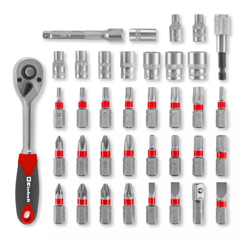 Einhell-Kwb Bit- Und Ratschen-Set In L-Case, 37-Piezas 109022