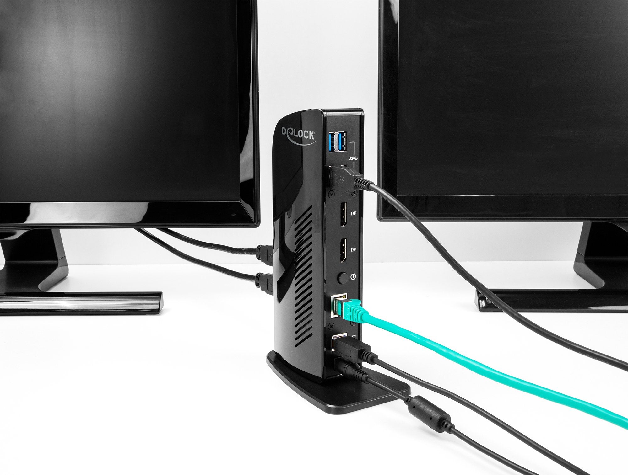 D Delock Dockingstation 4xusb3.2 2xdisplayport 4k Rj45 Ethernet Audio Negro