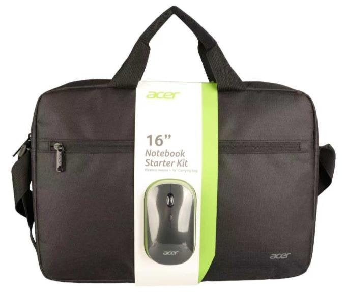 Maletin De Portatil 15.6" Acer Carry Bag Compartimento Acolchado Bolsillo Interior Negro + Raton Aak