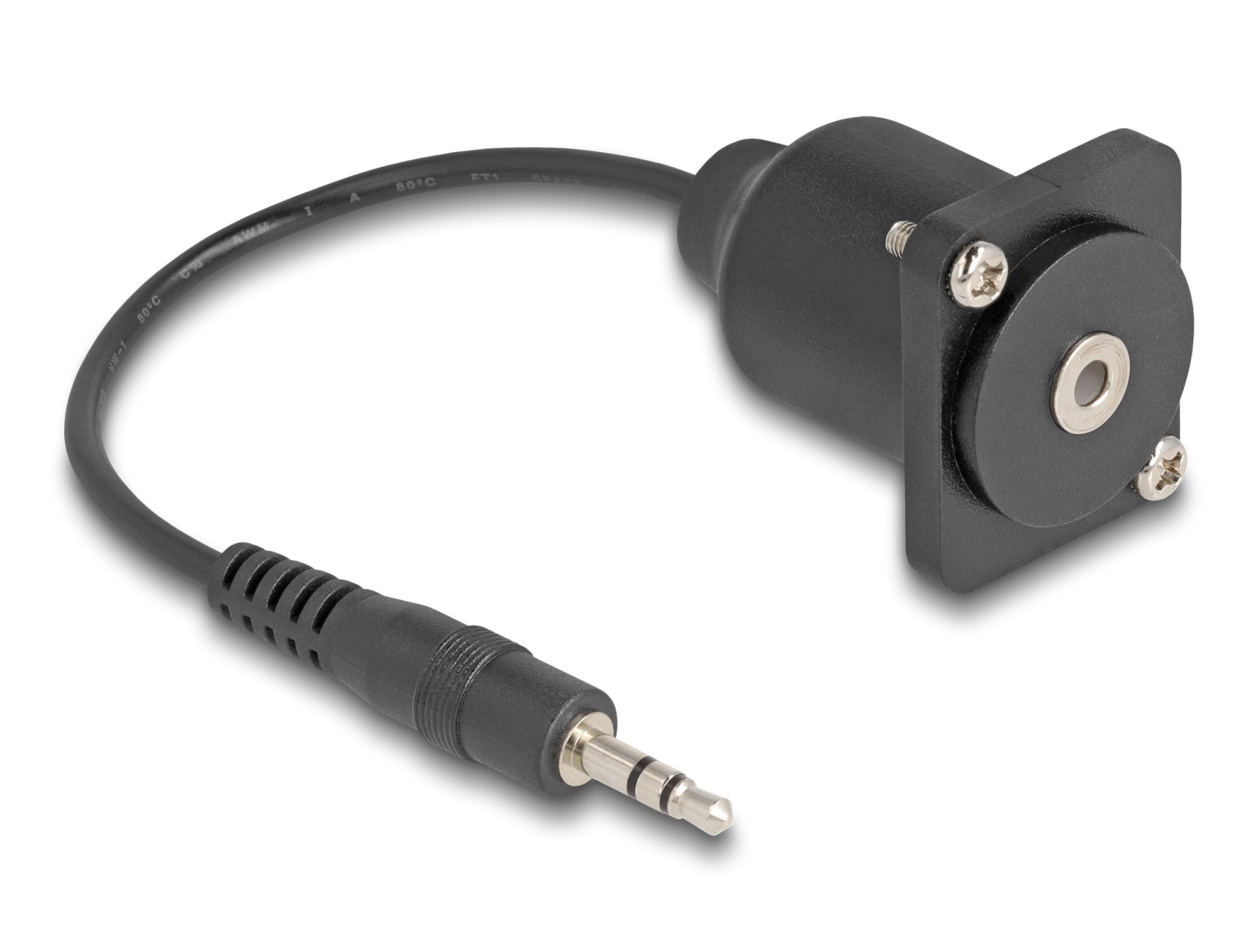 Delock D-Typ Cable 3,5 Mm 3 Pin A Hembra Negro 20 Cm