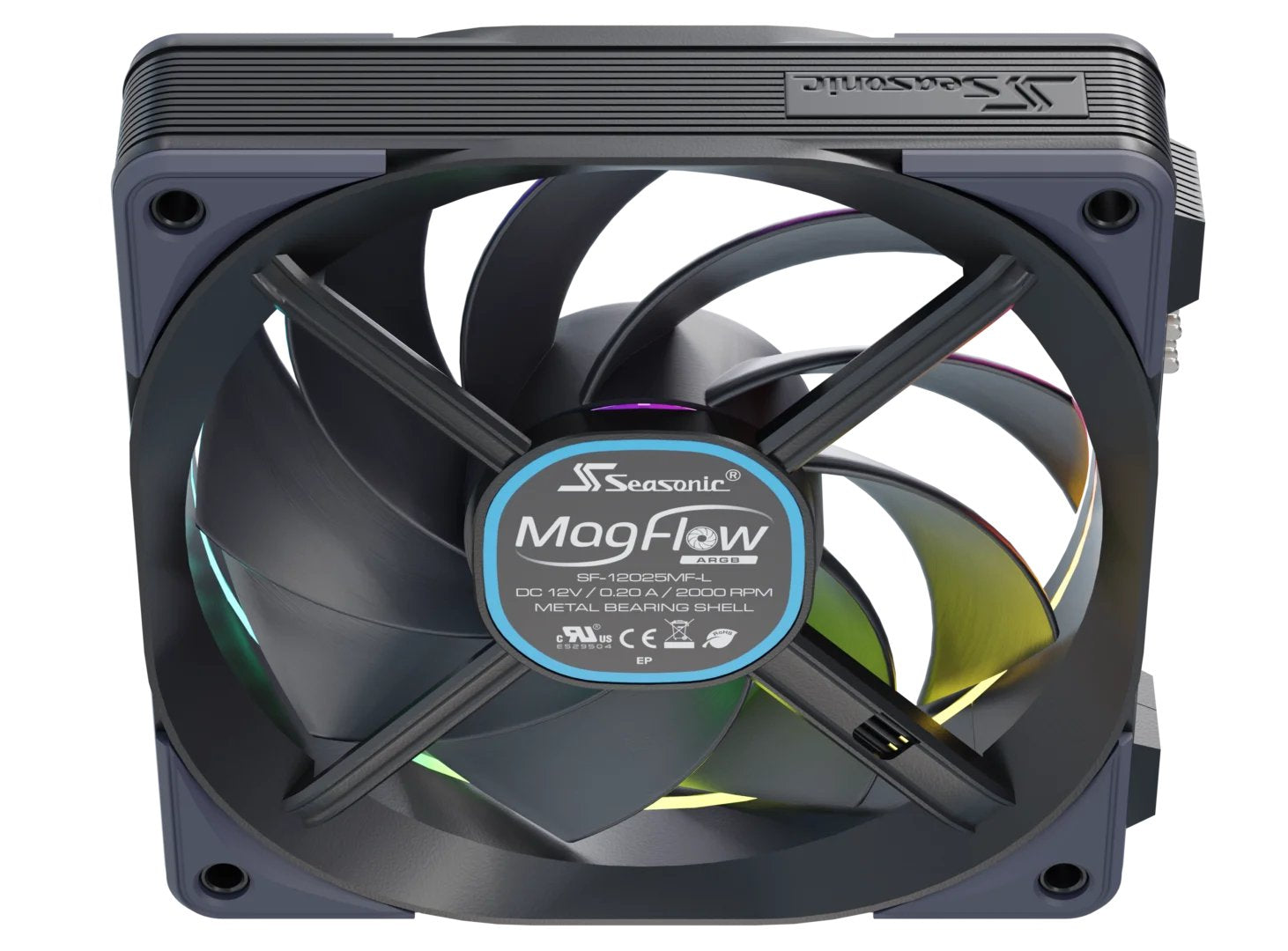EAN 4711173878087 - Seasonic MagFlow ARGB Carcasa del ordenador Ventilador 12 cm Negro 1 pieza(s) imagen 3