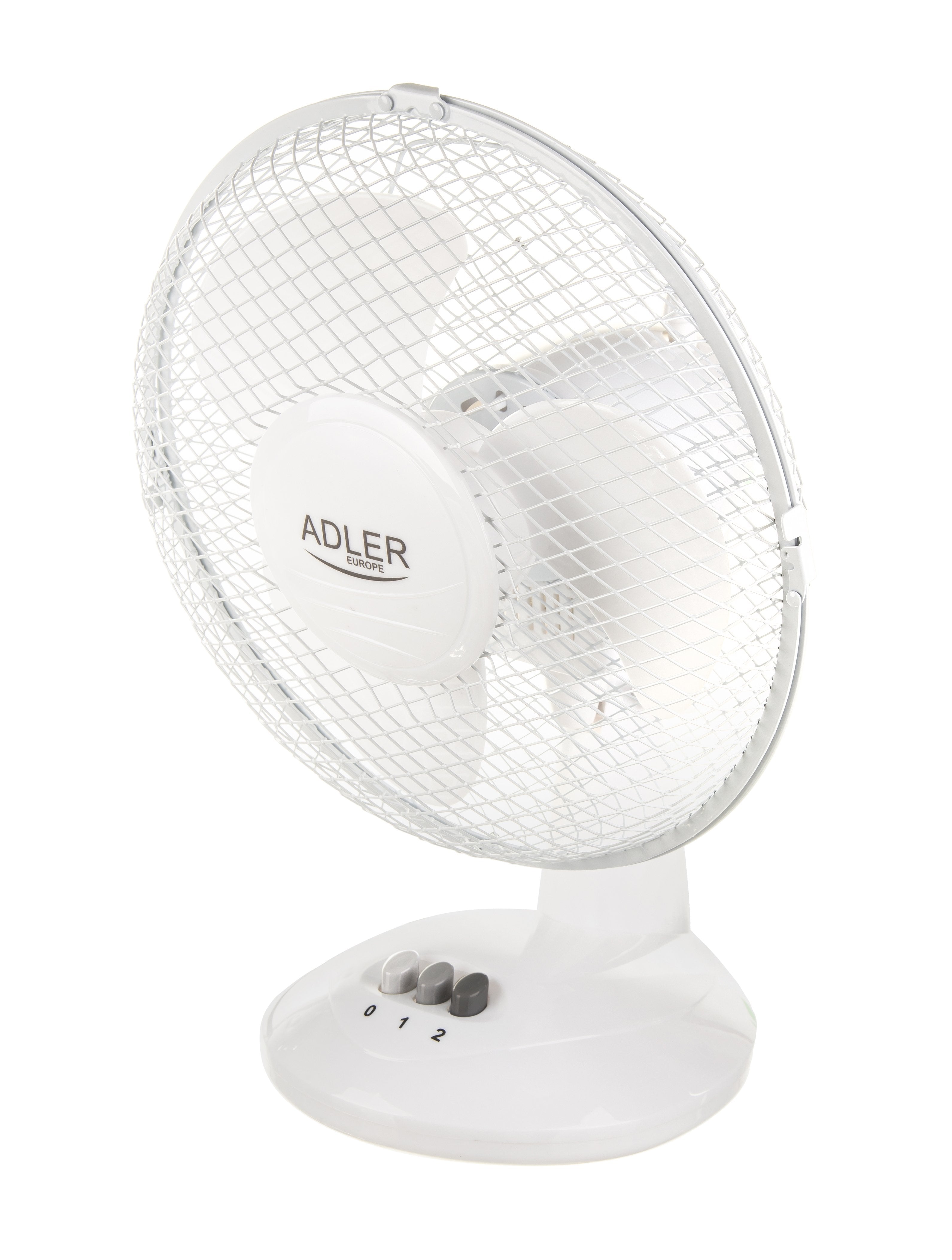 Adler Ad 7302 Desk Fan, Diameter 23cm, 2 Speed Settings, Up-Down Adjustment, Stable Base, Power 35w