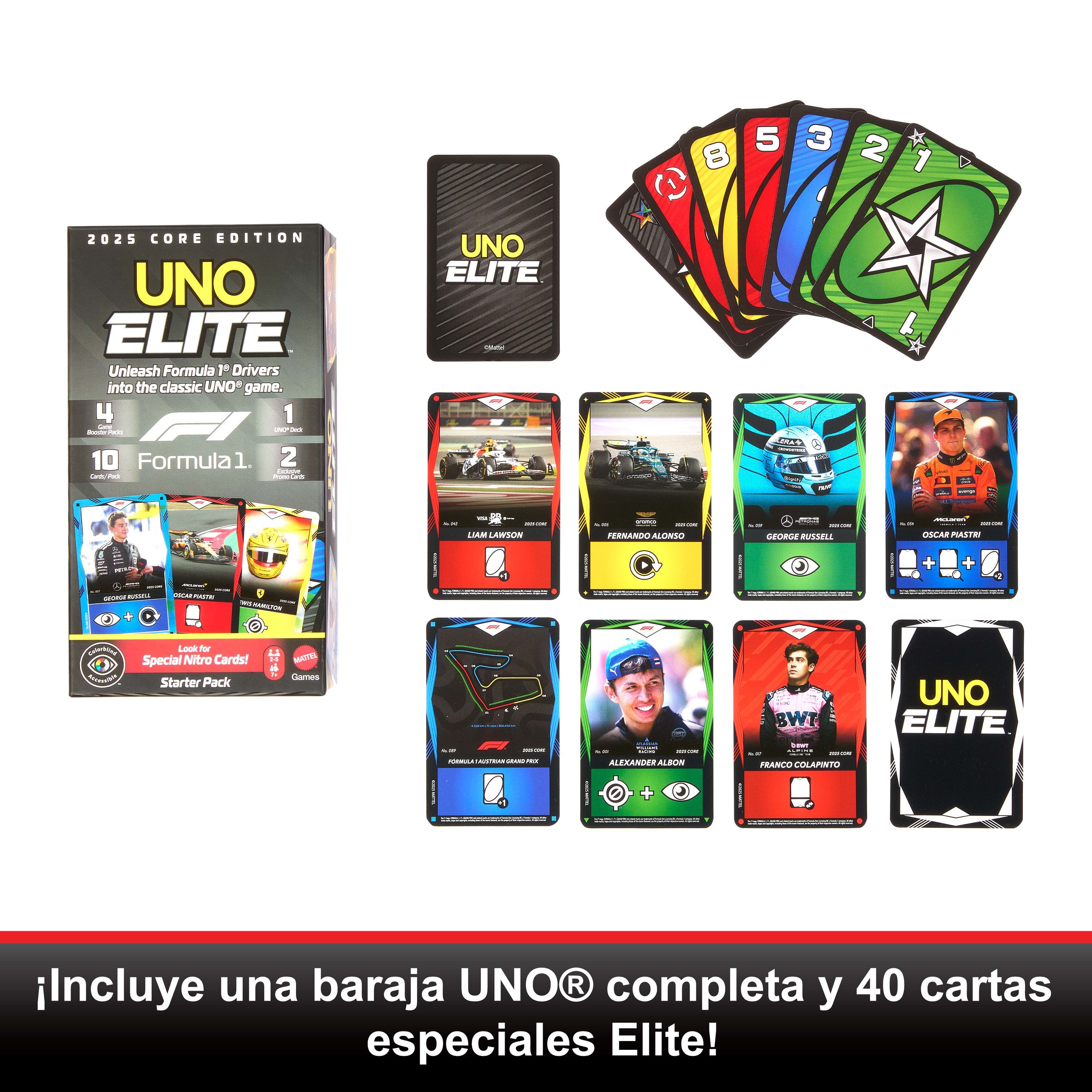 EAN 0194735369768 - Mattel Games JLV42 juego de tablero UNO Elite Formula 1 2025 Perder las cartas imagen 12