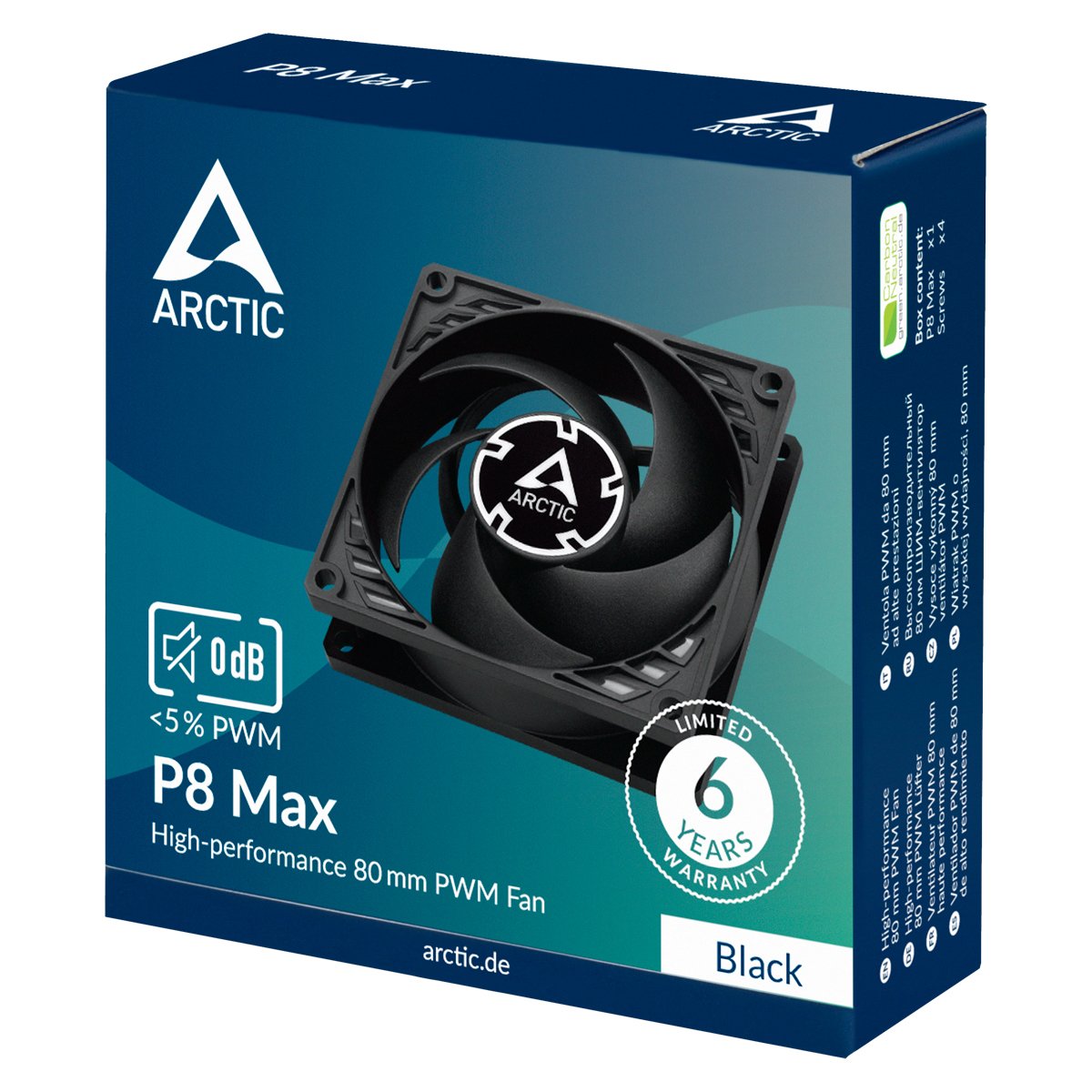 EAN 4895213704090 - ARCTIC P8 Max Carcasa del ordenador Ventilador 8 cm Negro 1 pieza(s) imagen 6