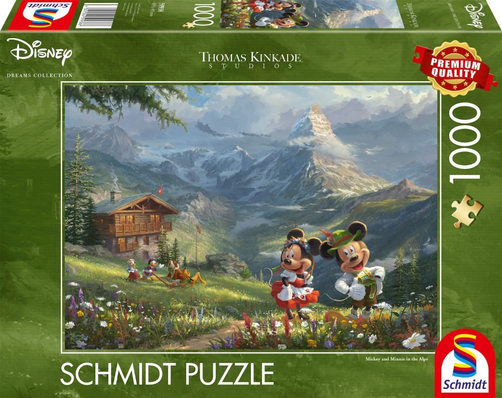 Puzzle Schmidt Spiele Thomas Kinkade Studios: Disney - Mickey & Minnie In Den Alpen, 59938