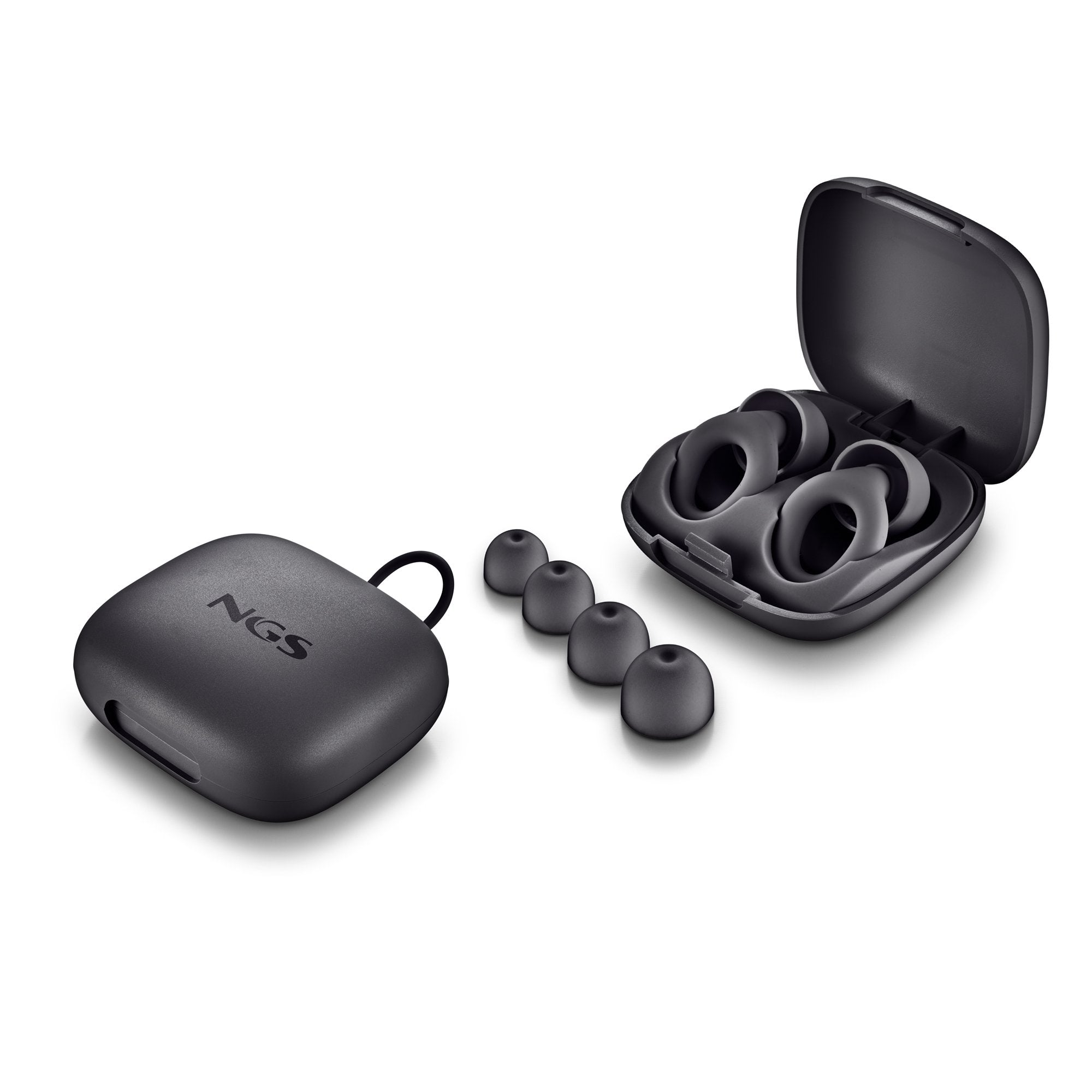 Tapones De Silicona Ngs Para Los Oidos Incluye Funda Y 4 Almohadillas Black