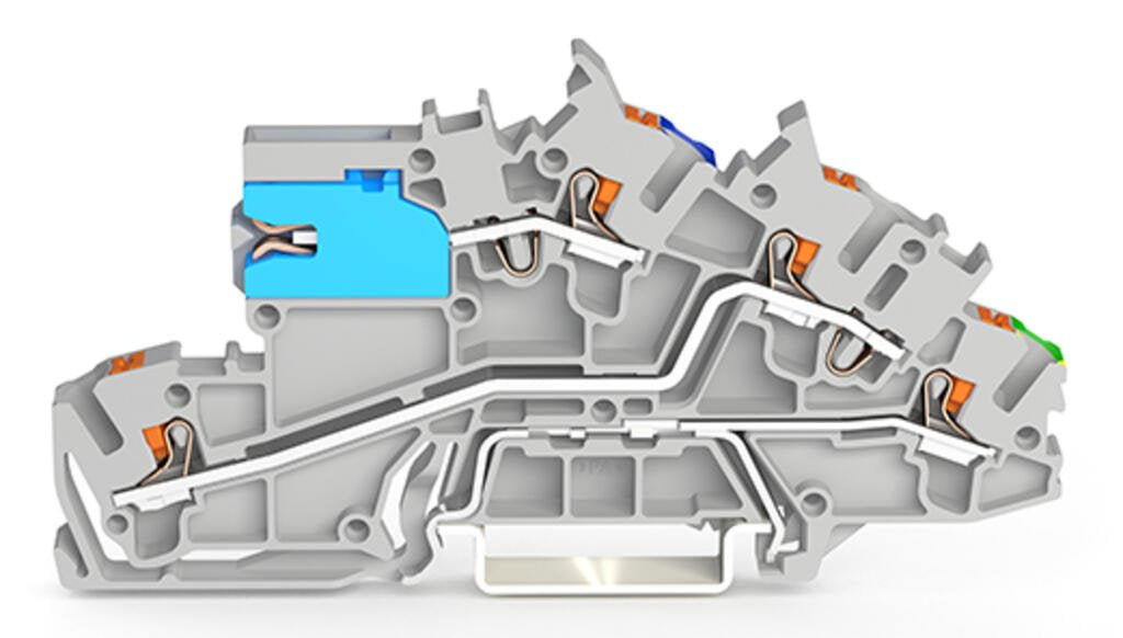 Wago 2203-7641 Installationsetagen- Klemme,Mit N-Trennschlitten,Nt L Pe,Grau
