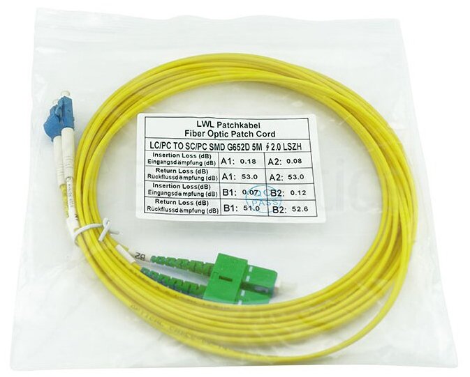 Blueoptics Lwl Cable De Red Duplex Lc-Upc / Sc-Apc Sm Os2 1,0m