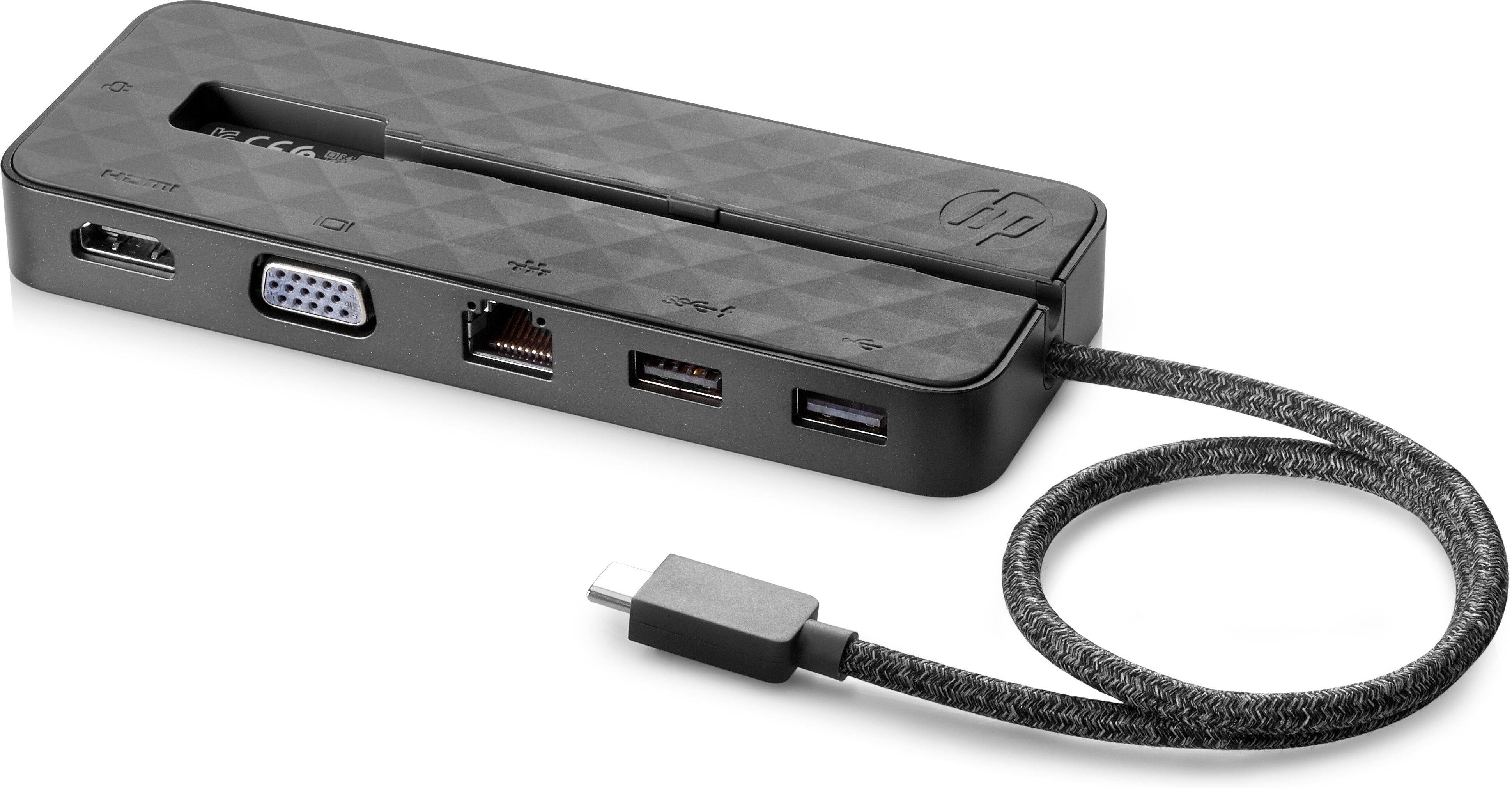 Hp Usb-C Mini Dock Alámbrico, Usb 3.2 Gen 1 (3.1 Gen 1) Type-C, 10,100,1000 Mbit/S, Negro, Hp, Hp X2 1012 G2 Tablet; Hp X2 612 G2 Tablet; Hp Probook 470 G5; Hp Probook 450 G5; Hp Probook 440...